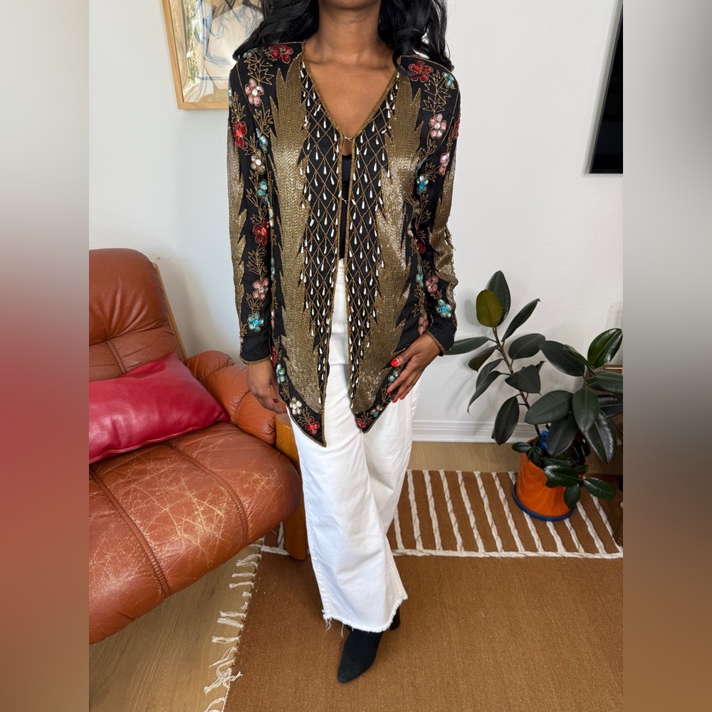 Vintage Silk Beaded Jacket